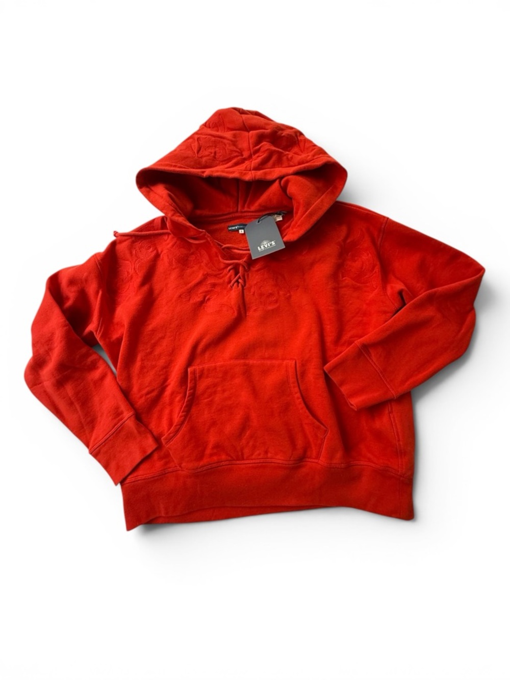 Levi’s Made & Crafted woman’s hoodie sweatshirt red embroidered details  S NWT